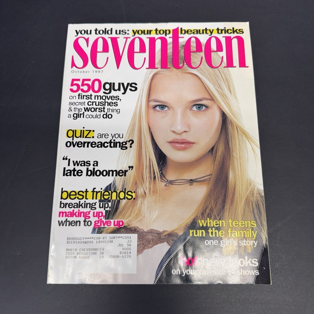 SEVENTEEN magazine October 1997-Fashion makeup hair Katie Appleton